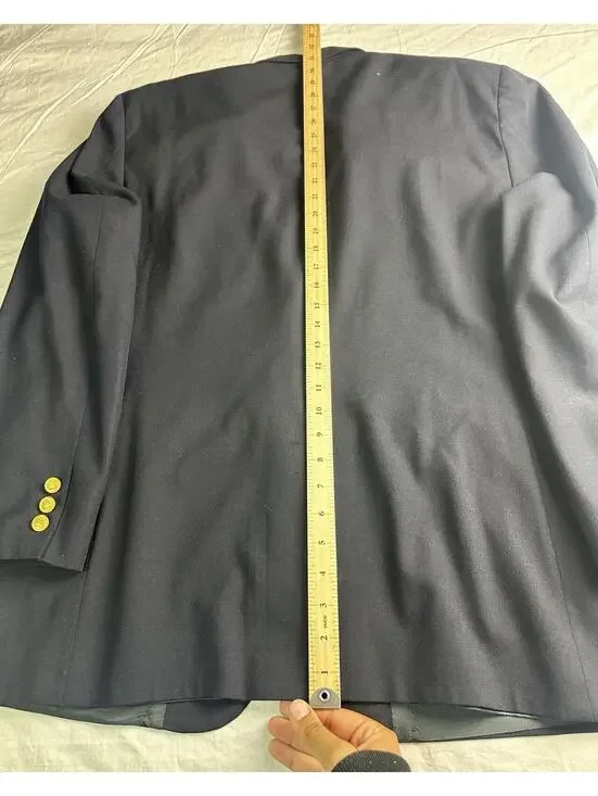 👔🧥 Brooks Brothers Brooksease Navy Wool Gold Button Blazer 45R 8861-2 🧥👔 - Picture 13 of 15